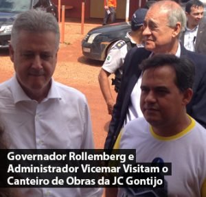 Governador Rollemberg a Administrador Vicemar Visitam o Canteiro de Obras da JC Gontijo